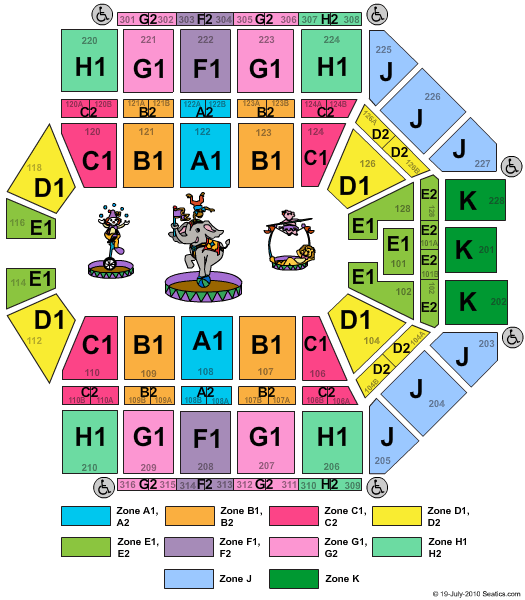 Van Andel Arena Circus Zone Seating Chart
